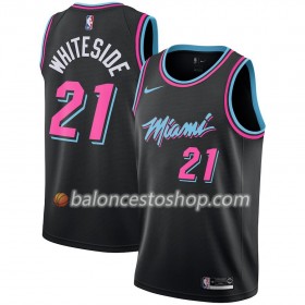 Camiseta Hombre NBA Miami Heat Hassan Whiteside 21 2018-19 Nike City Edition Negro Swingman